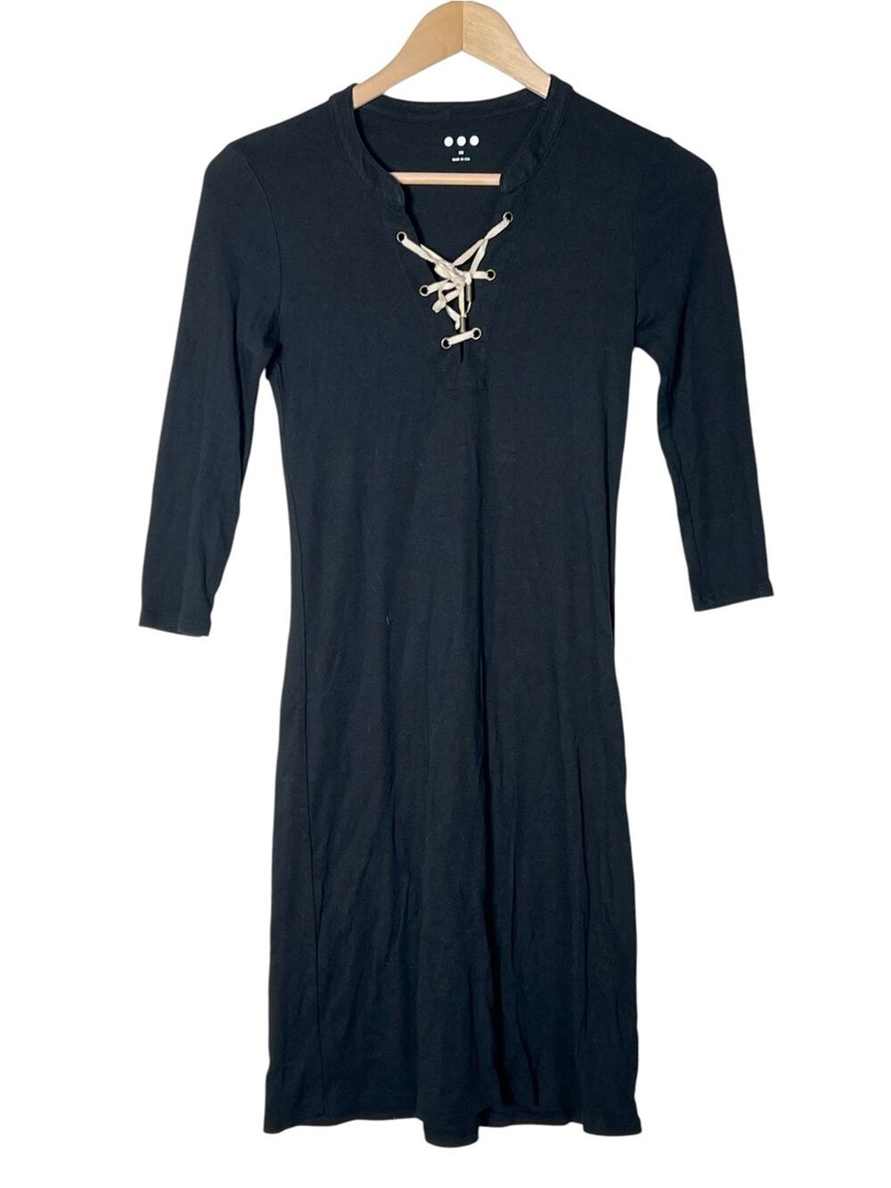 Three Dots Black Lace-Up Front Dress size XS B110